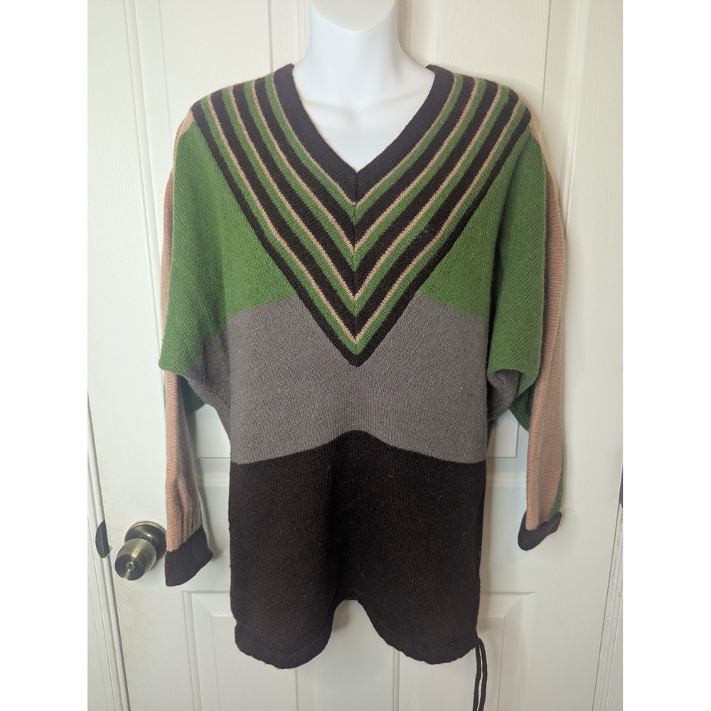 GTO Original Design Kayo Chevron Sweater Colorblock Batwing Slouchy Vintage M/L